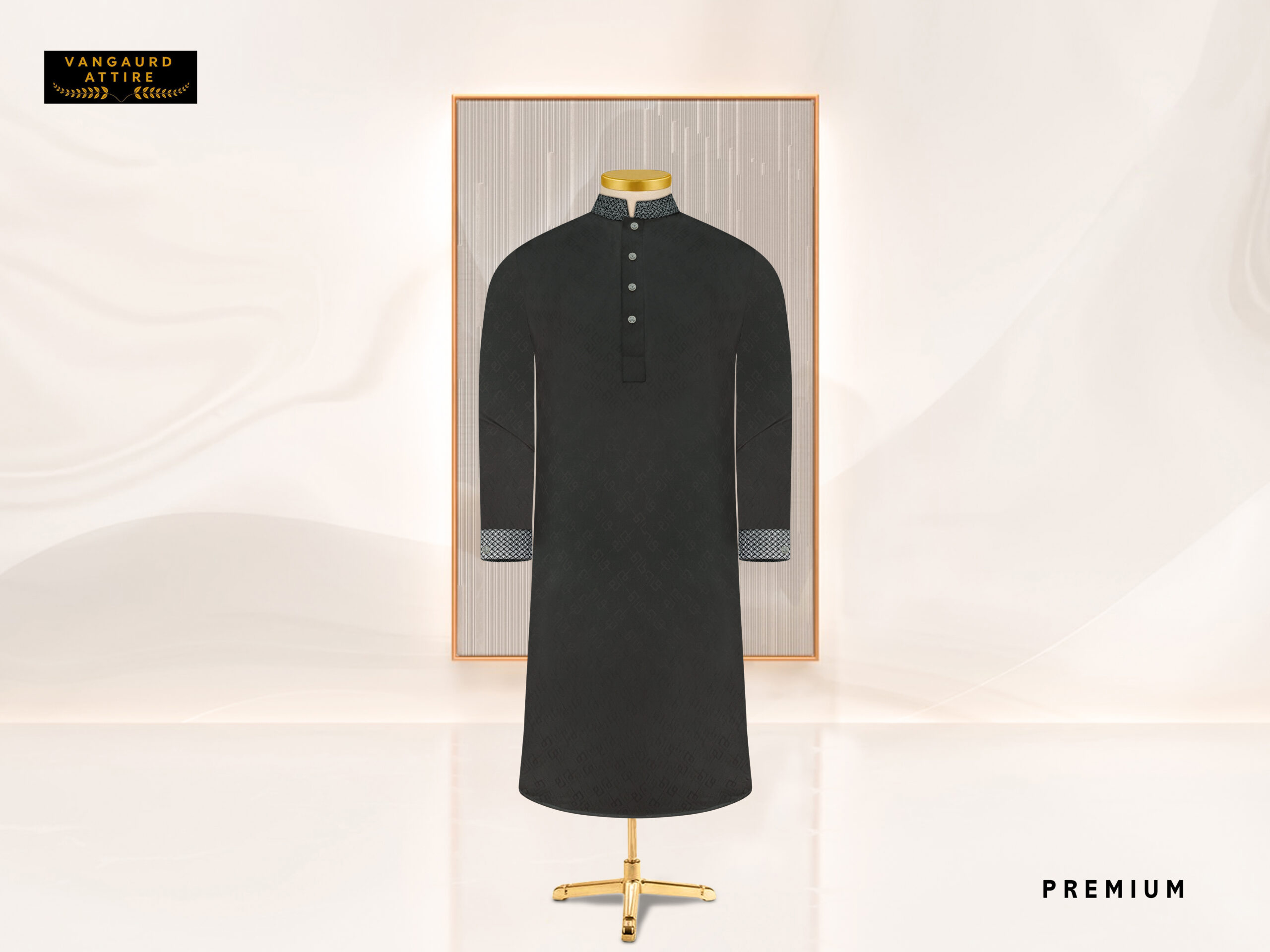 Vanguard Charcoal Gray Signature Panjabi (1)